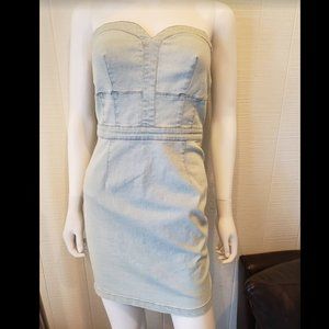 Lucy Paris Jean Strapless Dress Size M Revolve